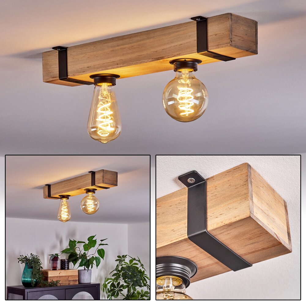 Montgomery Taklampa Naturfärger, Svart, 2-ljuskällor main product photo