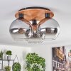 Koyoto Taklampa 30 cm Naturfärger, Svart, 3-ljuskällor