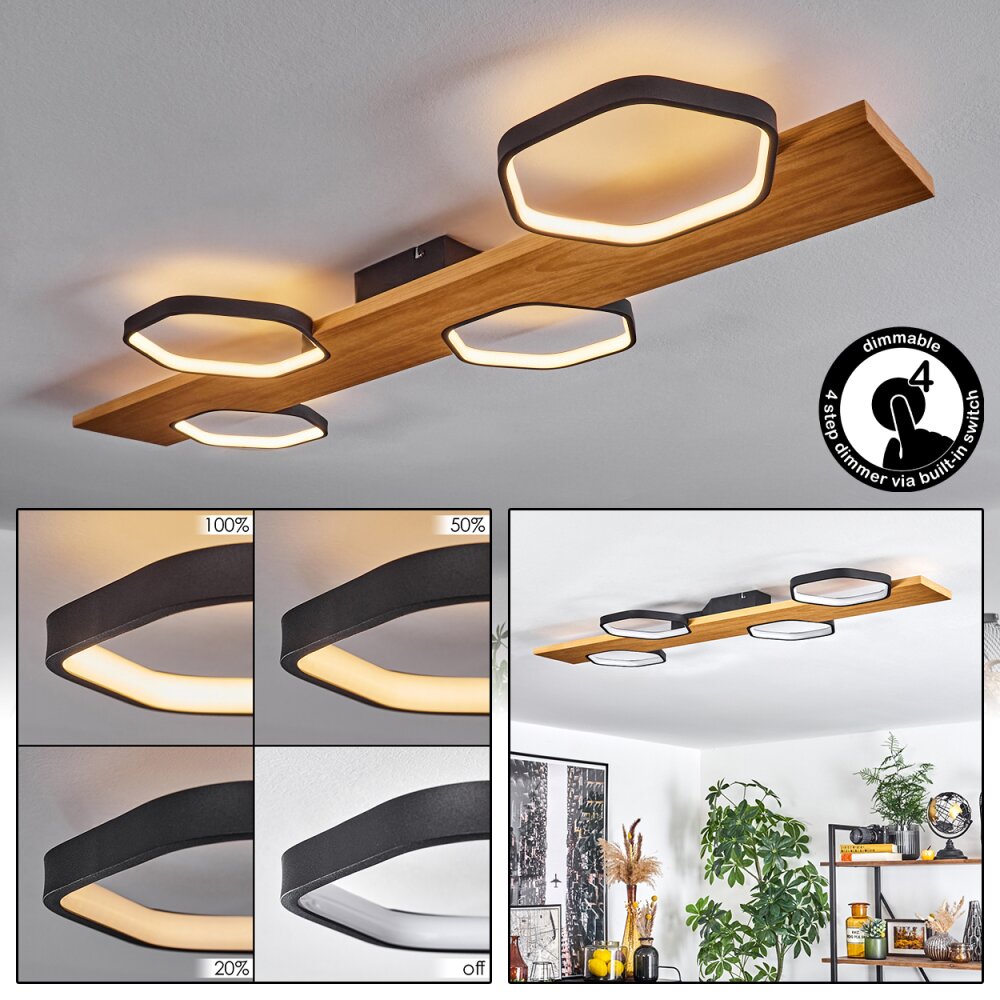 Arminda Taklampa LED Naturfärger, Svart, 1-ljuskällor main product photo