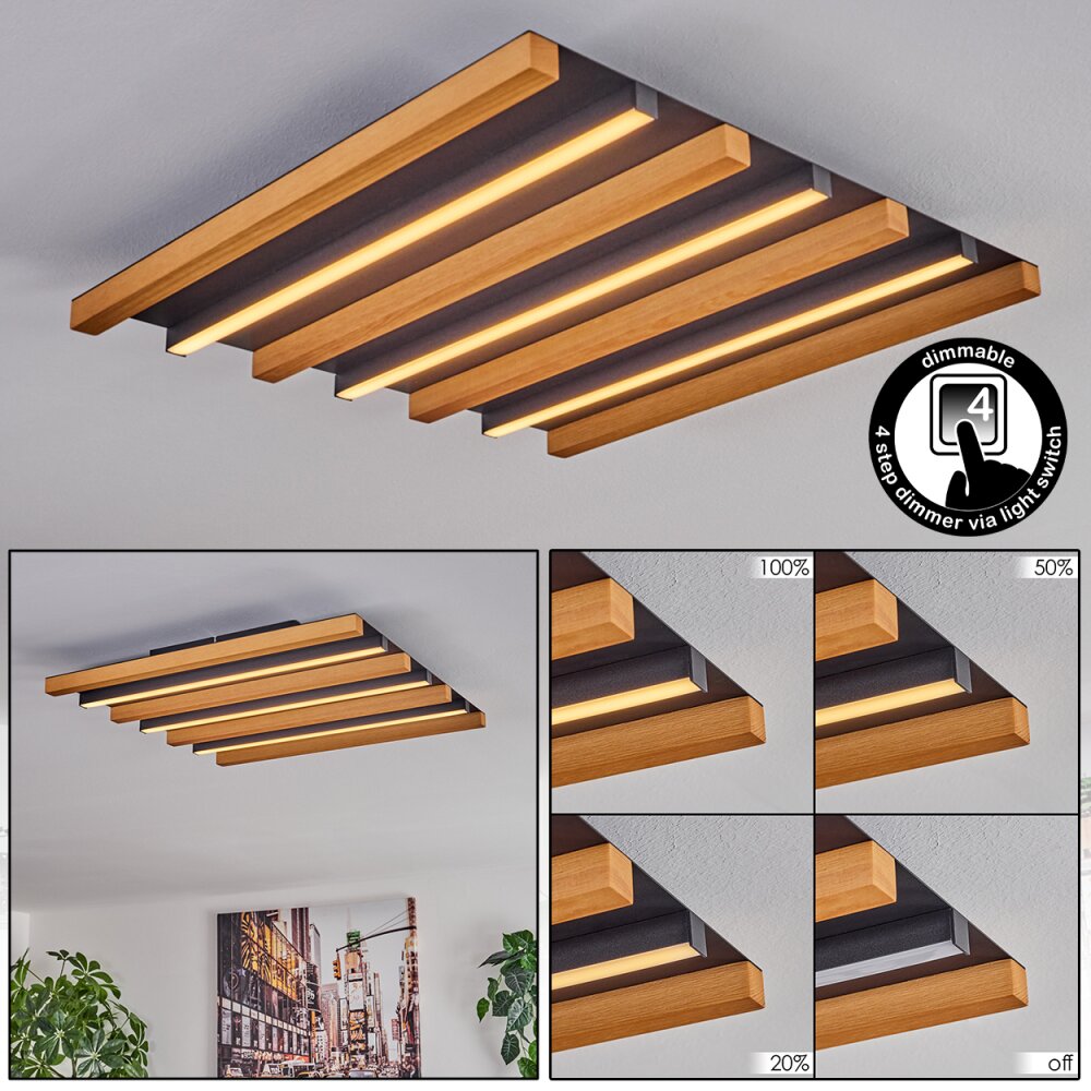 Favorina Taklampa, Panel LED Naturfärger, Svart, 1-ljuskällor main product photo