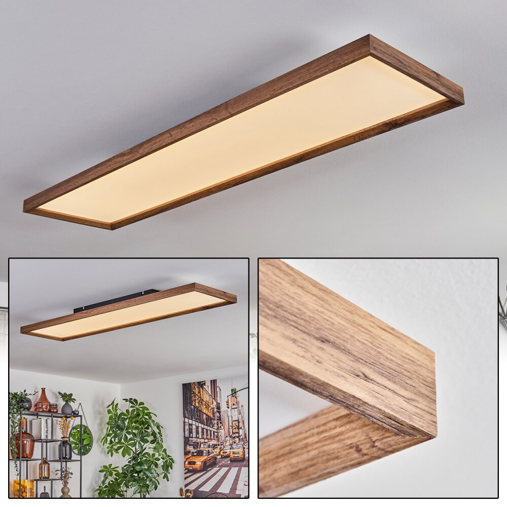 Longvic Taklampa LED träoptik, Svart, 1-ljuskällor main product photo