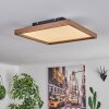 Longvic Taklampa, Panel LED Brun, träoptik, Svart, 1-ljuskällor, Fjärrkontroll