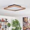 Longvic Taklampa, Panel LED Brun, träoptik, Svart, 1-ljuskällor, Fjärrkontroll