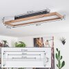 Longvic Taklampa, Panel LED Brun, träoptik, Svart, 1-ljuskällor, Fjärrkontroll