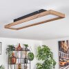 Longvic Taklampa, Panel LED Brun, träoptik, Svart, 1-ljuskällor, Fjärrkontroll