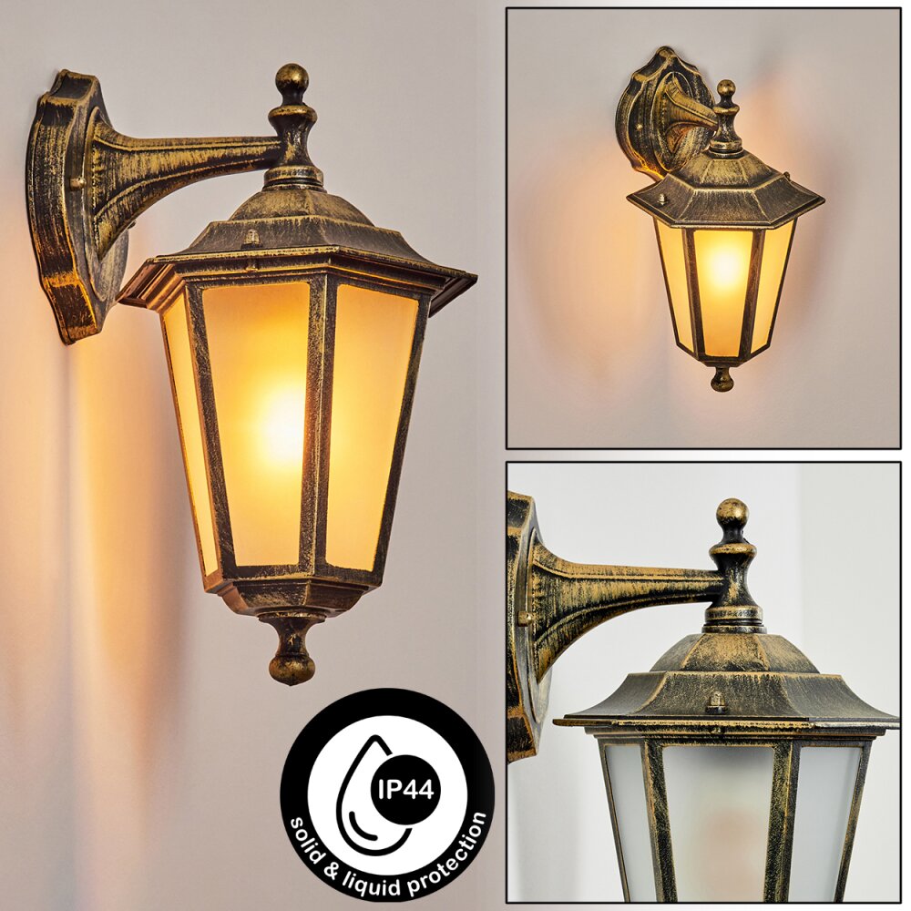 Loria vägglampa utomhus Guld, Svart, 1-ljuskällor main product photo