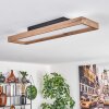 Longvic Taklampa, Panel LED Brun, träoptik, Svart, 1-ljuskällor