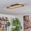 Longvic Taklampa, Panel LED Brun, träoptik, Svart, 1-ljuskällor
