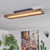 Longvic Taklampa, Panel LED Brun, träoptik, Svart, 1-ljuskällor