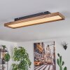 Longvic Taklampa, Panel LED Brun, träoptik, Svart, 1-ljuskällor