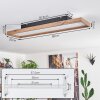 Longvic Taklampa, Panel LED Brun, träoptik, Svart, 1-ljuskällor