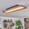 Longvic Taklampa, Panel LED Brun, träoptik, Svart, 1-ljuskällor