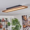 Longvic Taklampa, Panel LED Brun, träoptik, Svart, 1-ljuskällor