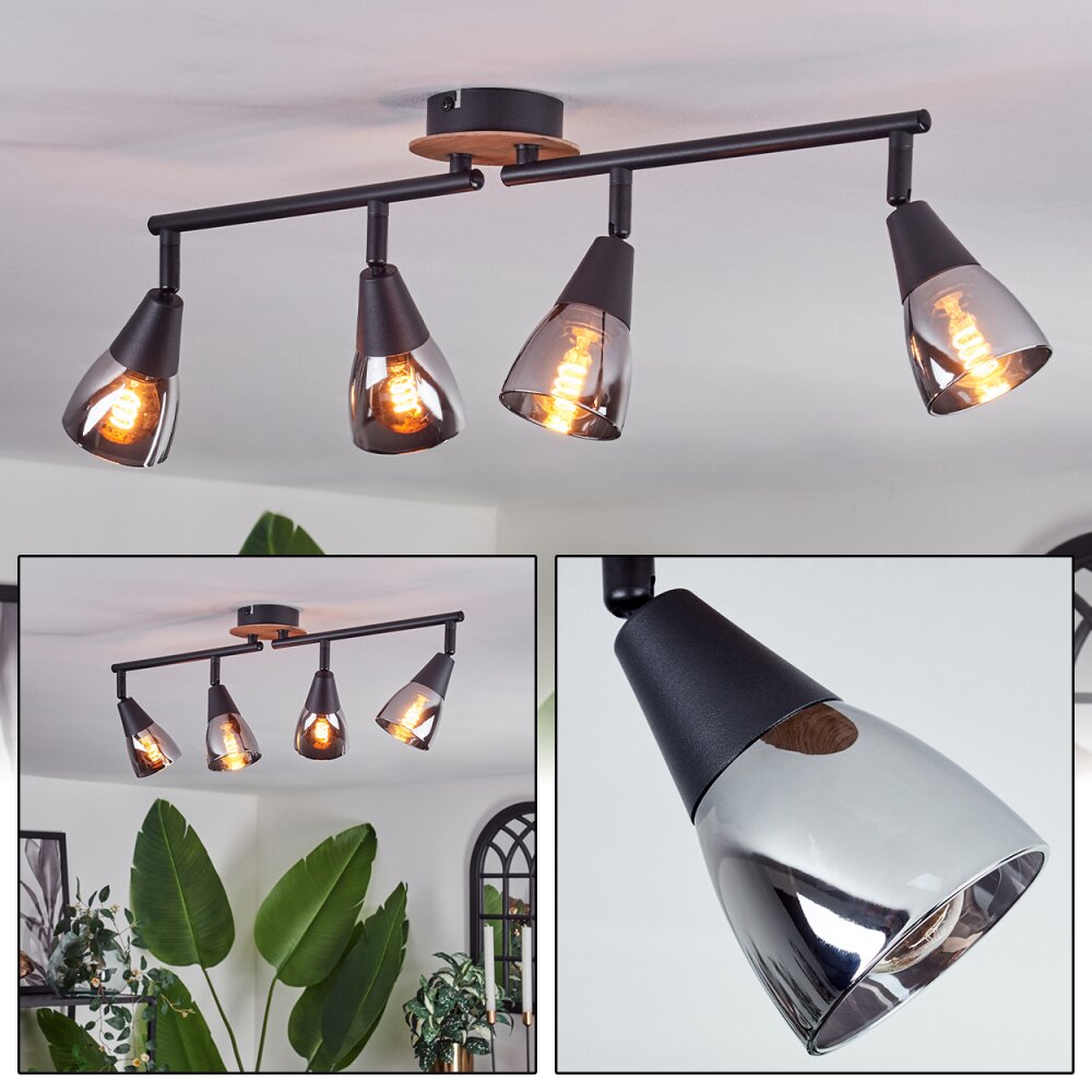 Leteque Taklampa, Takstrålkastare träoptik, Svart, 1-ljuskällor main product photo