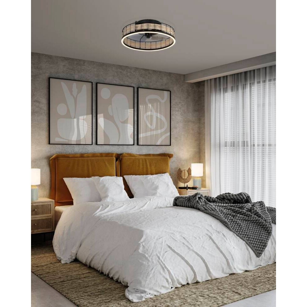 Eglo FRANA Takfläkt med belysning LED Svart, 1-ljuskällor, Fjärrkontroll main product photo