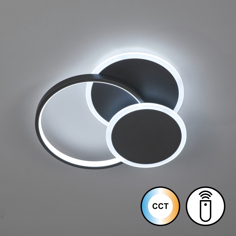 Honsel Lampor Tomo Taklampa LED Svart, 1-ljuskällor, Fjärrkontroll main product photo