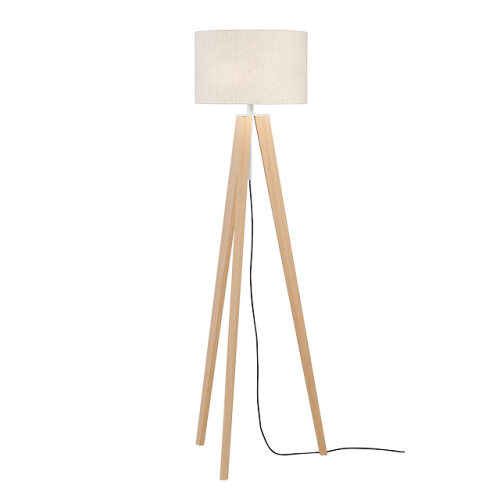 Honsel Lampor SHINE-WOOD Golvlampa Brun, Nickel matt, 3-ljuskällor main product photo