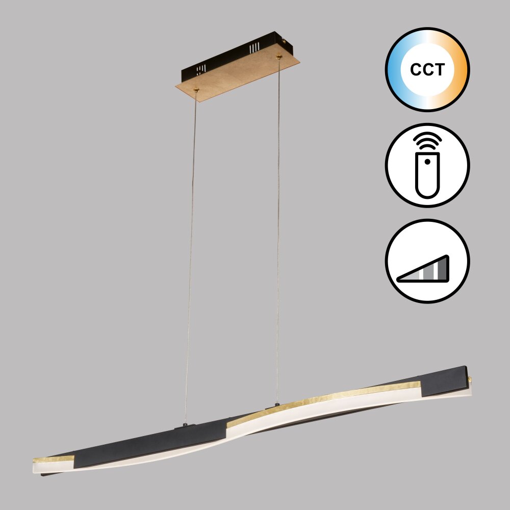 Honsel Lampor Bridge Pendelbelysning LED Svart, 1-ljuskällor, Fjärrkontroll main product photo