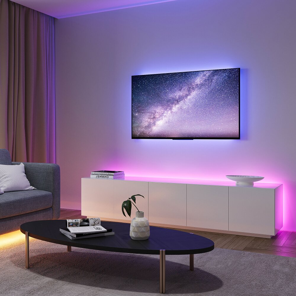 Reality SCREEN LED remsa LED Svart, 1-ljuskällor, Fjärrkontroll, Färgväxlare main product photo