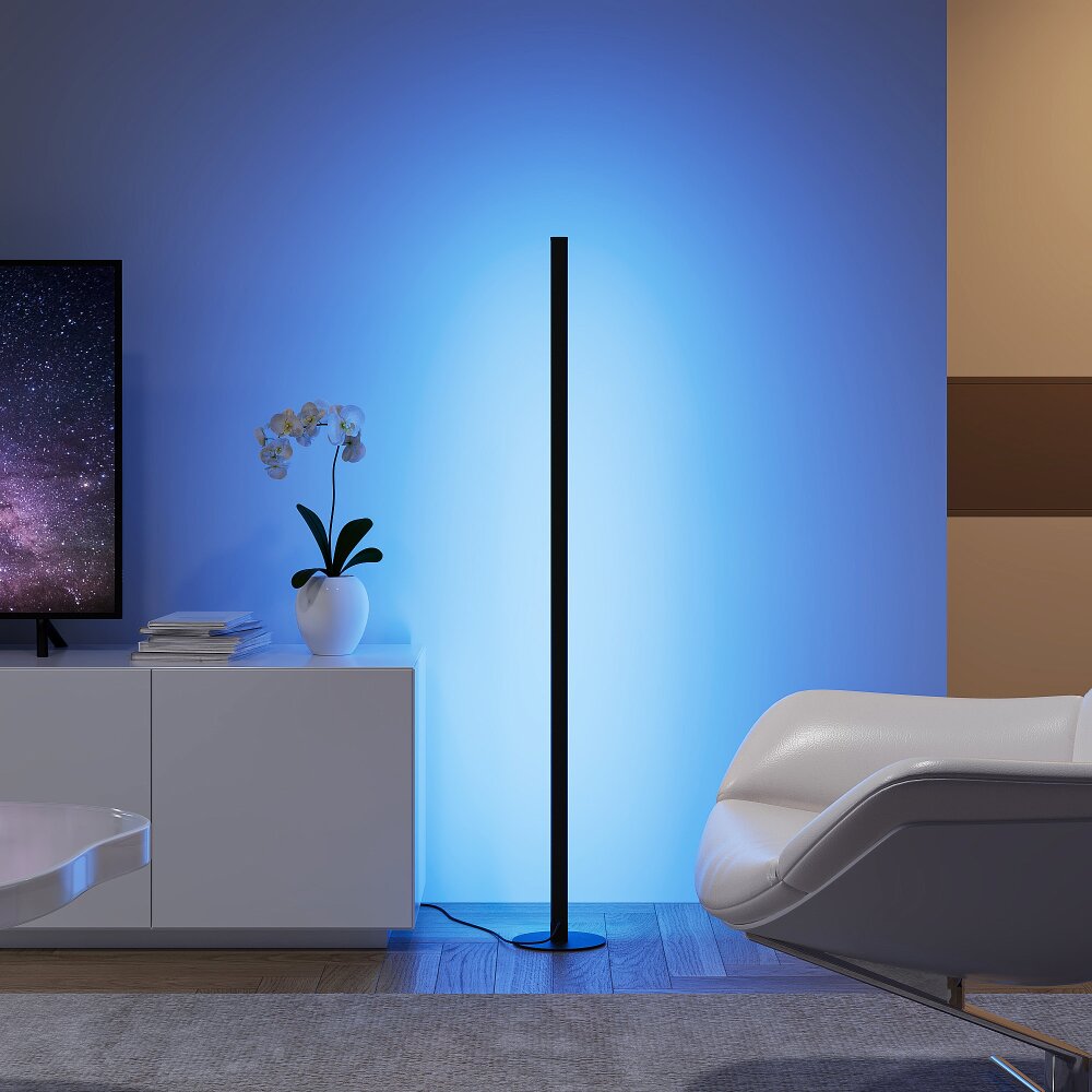 Reality TENDO Golvlampa LED Svart, 1-ljuskällor, Fjärrkontroll, Färgväxlare main product photo