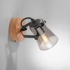 Leuchten Direkt LANGSTRÖM Vägglampa, Väggspotlight Naturfärger, Svart, 1-ljuskällor