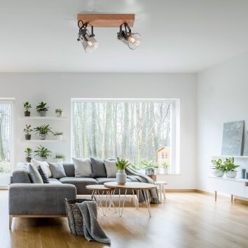 JUST LIGHT GERDA LANGSTRÖM Taklampa, Takstrålkastare Naturfärger, Svart, 2-ljuskällor