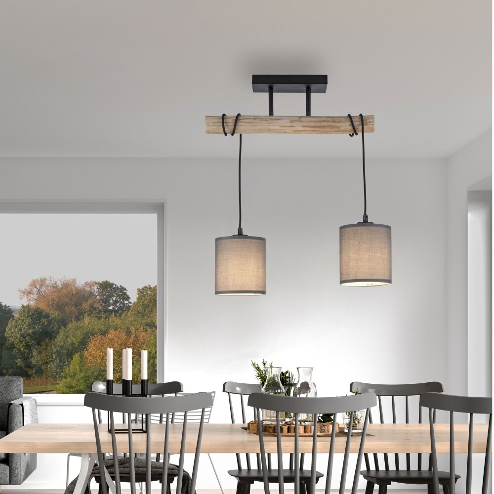 Leuchten Direkt TRIBU Taklampa Naturfärger, Svart, 2-ljuskällor main product photo