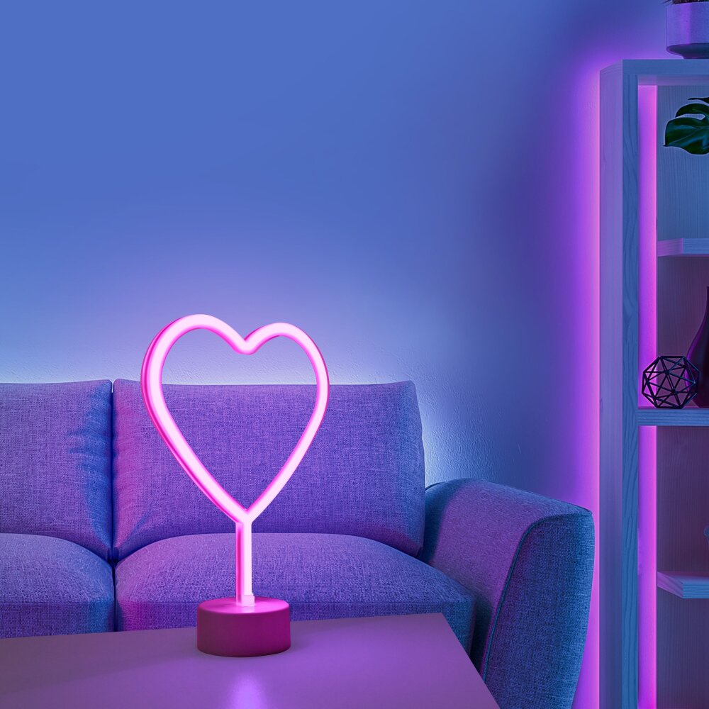 Leuchten Direkt NEON-HERZ dekorativ belysning LED Rosa, 1-ljuskällor main product photo