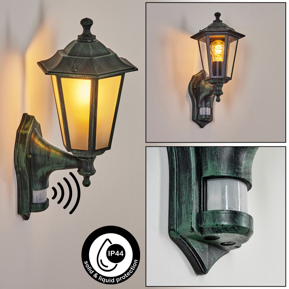 Loria vägglampa utomhus Grön, Svart, 1-ljuskällor, Rörelsedetektor main product photo