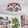 Koyoto Taklampa 45 cm Naturfärger, Svart, 6-ljuskällor