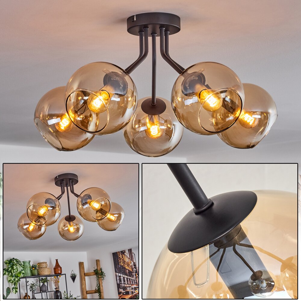 Koyoto Taklampa 52 cm Amber, 5-ljuskällor main product photo