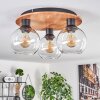 Koyoto Taklampa 30 cm Naturfärger, Svart, 3-ljuskällor