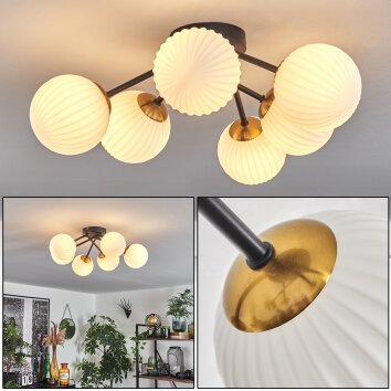 Chehalis Taklampa 48 cm Guld, Svart, 6-ljuskällor Chehalis Taklampa 48 cm Guld, Svart, 6-ljuskällor