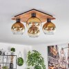 Koyoto Taklampa 15 cm Naturfärger, Svart, 4-ljuskällor
