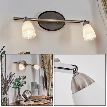 Holualoa Vägglampa, Väggspotlight LED Nickel matt, 2-ljuskällor