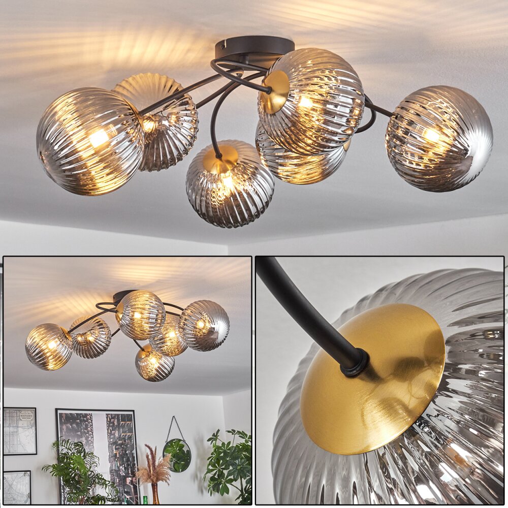 Chehalis Taklampa 64 cm Guld, Svart, 6-ljuskällor main product photo