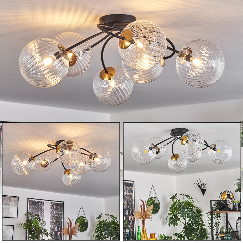 Chehalis Taklampa 64 cm Guld, Svart, 6-ljuskällor main product photo