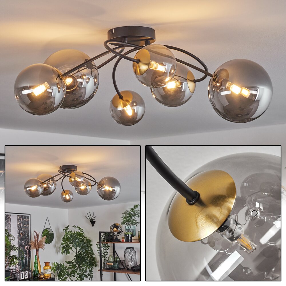 Chehalis Taklampa 60 cm Guld, Svart, 6-ljuskällor main product photo