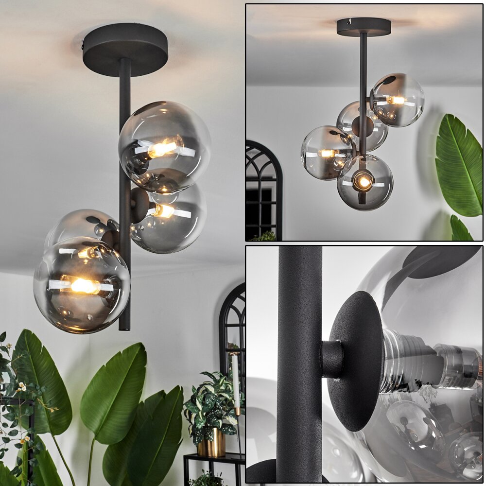 Chehalis Taklampa 27 cm Klart, Rökfärger, 4-ljuskällor main product photo
