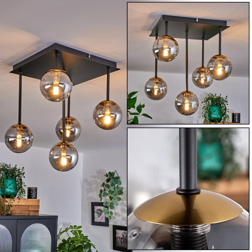 Chehalis Taklampa Guld, Svart, 5-ljuskällor main product photo