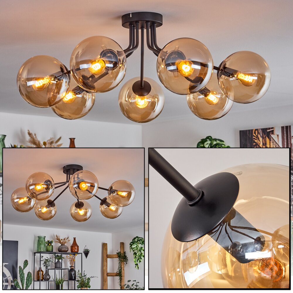 Gastor Taklampa 82 cm Amber, Klart, 7-ljuskällor main product photo