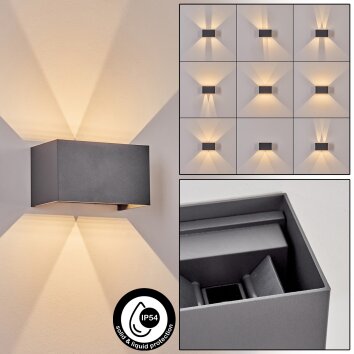 Tamarin vägglampa utomhus, Up & Down Lampa, Vägglampa LED Antracit, 1-ljuskällor