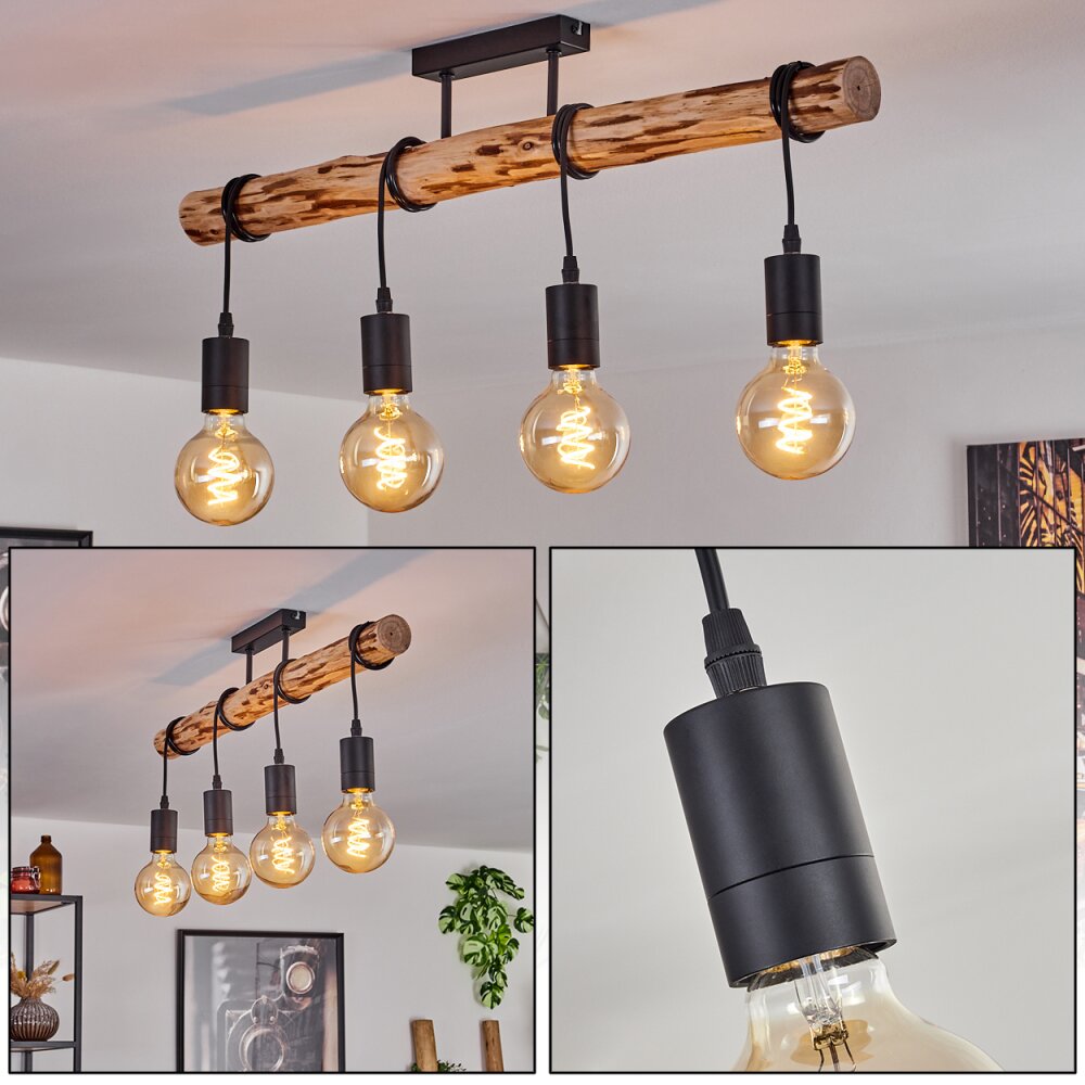 Soungou Taklampa Naturfärger, Svart, 4-ljuskällor main product photo
