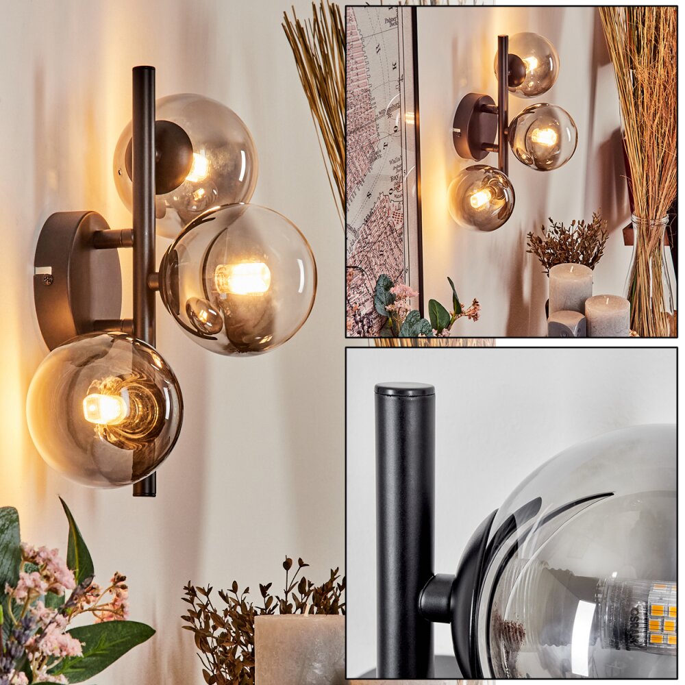 Chehalis Vägglampa Klart, Rökfärger, 3-ljuskällor main product photo