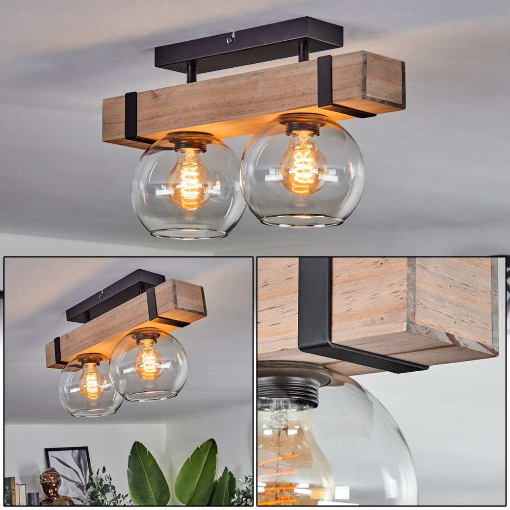 Montgomery Taklampa 15 cm Naturfärger, Svart, 2-ljuskällor main product photo