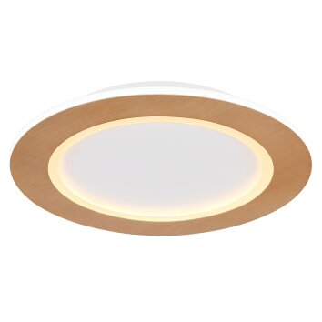 Globo CLAY Taklampa LED träoptik, Vit, 1-ljuskällor