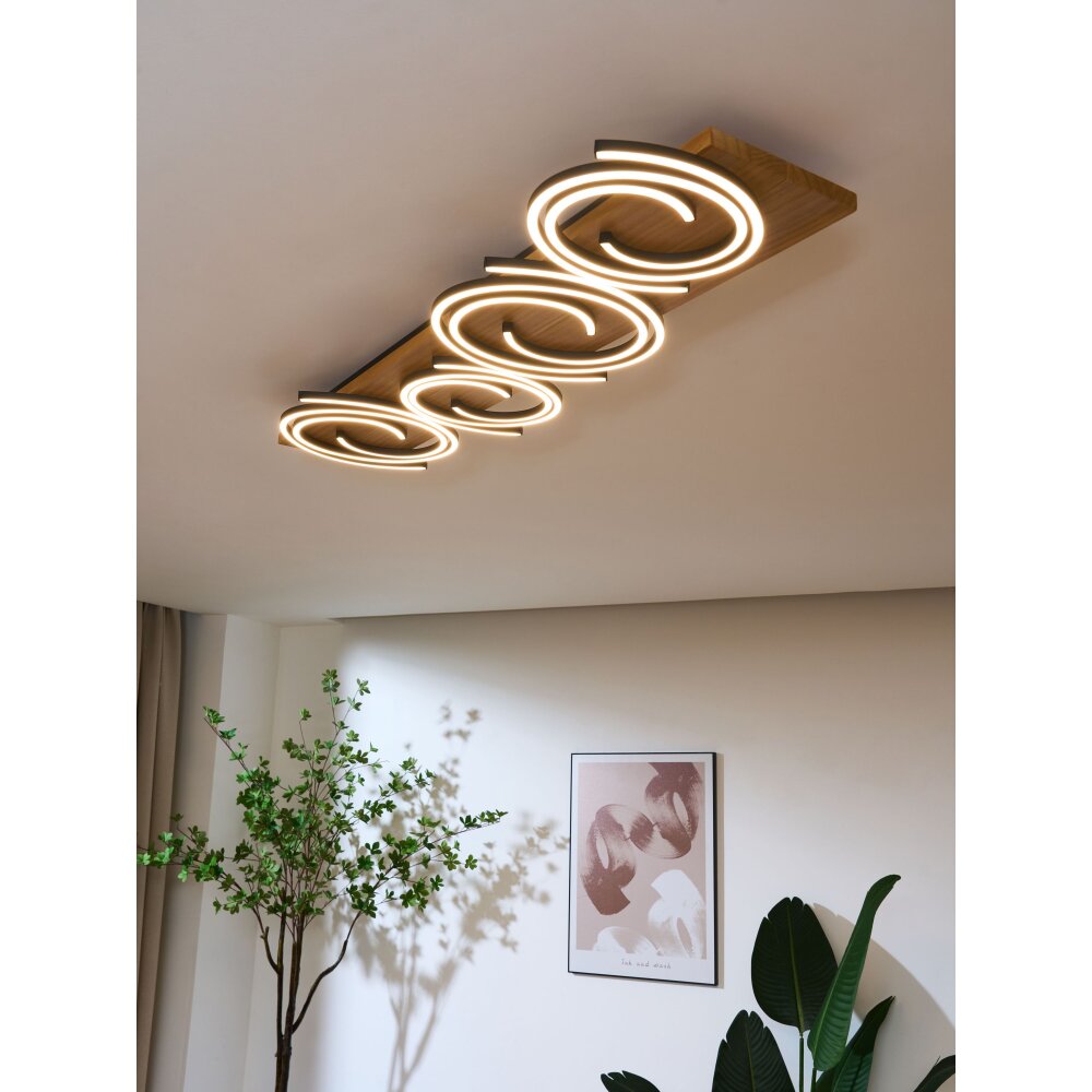 Lutec Rifia Taklampa LED Naturfärger, Svart, 4-ljuskällor main product photo