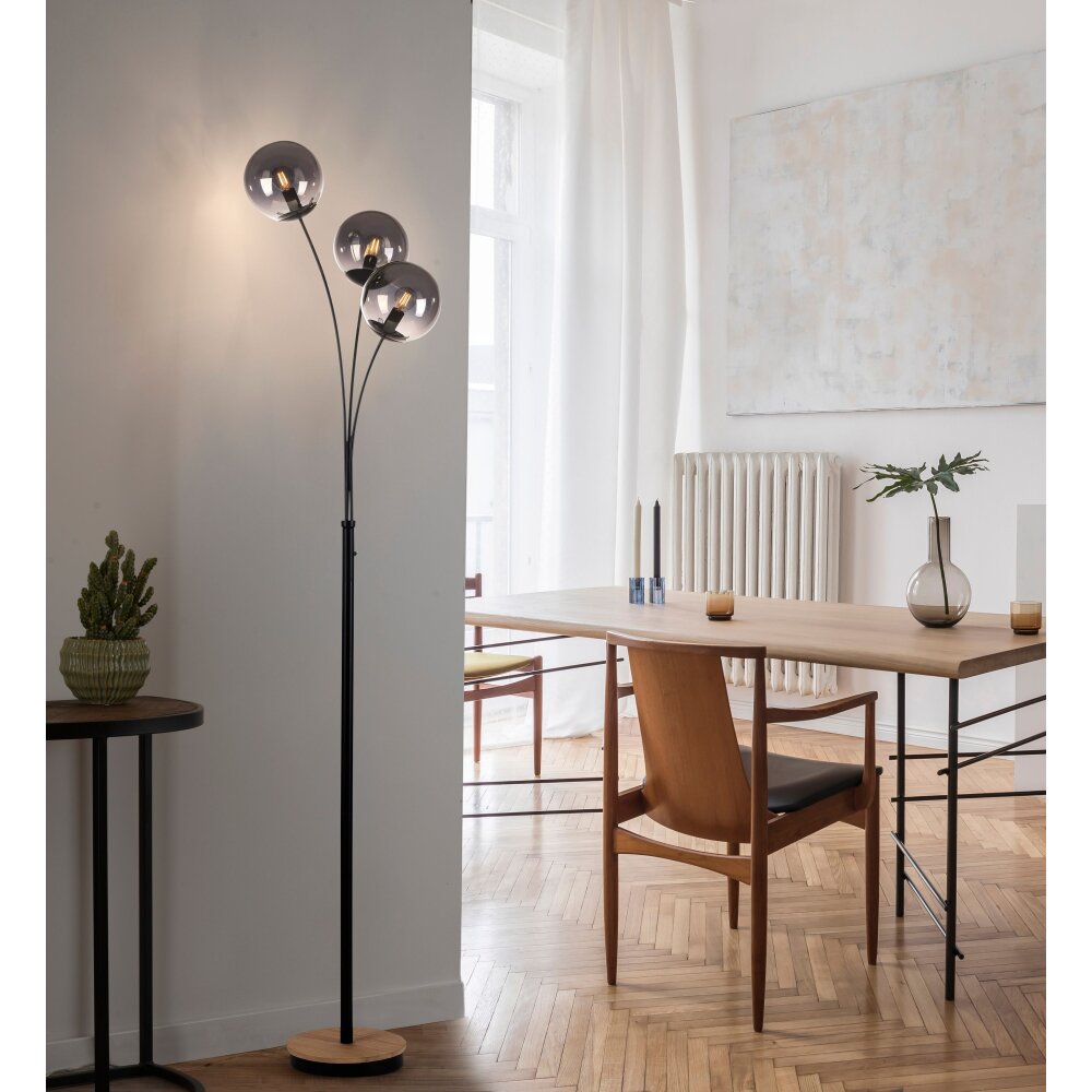 Leuchten Direkt WIDOW Golvlampa Naturfärger, Svart, 3-ljuskällor main product photo