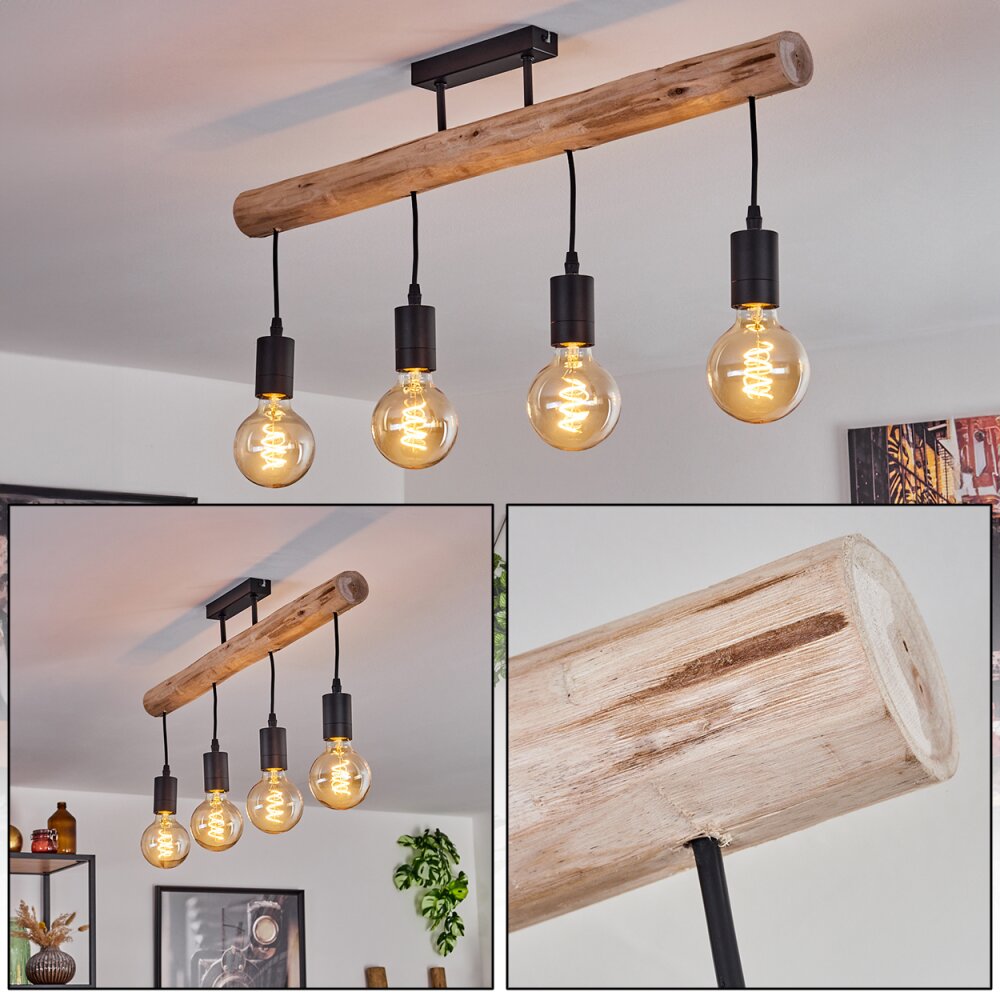 Soungou Taklampa Naturfärger, Svart, 4-ljuskällor main product photo