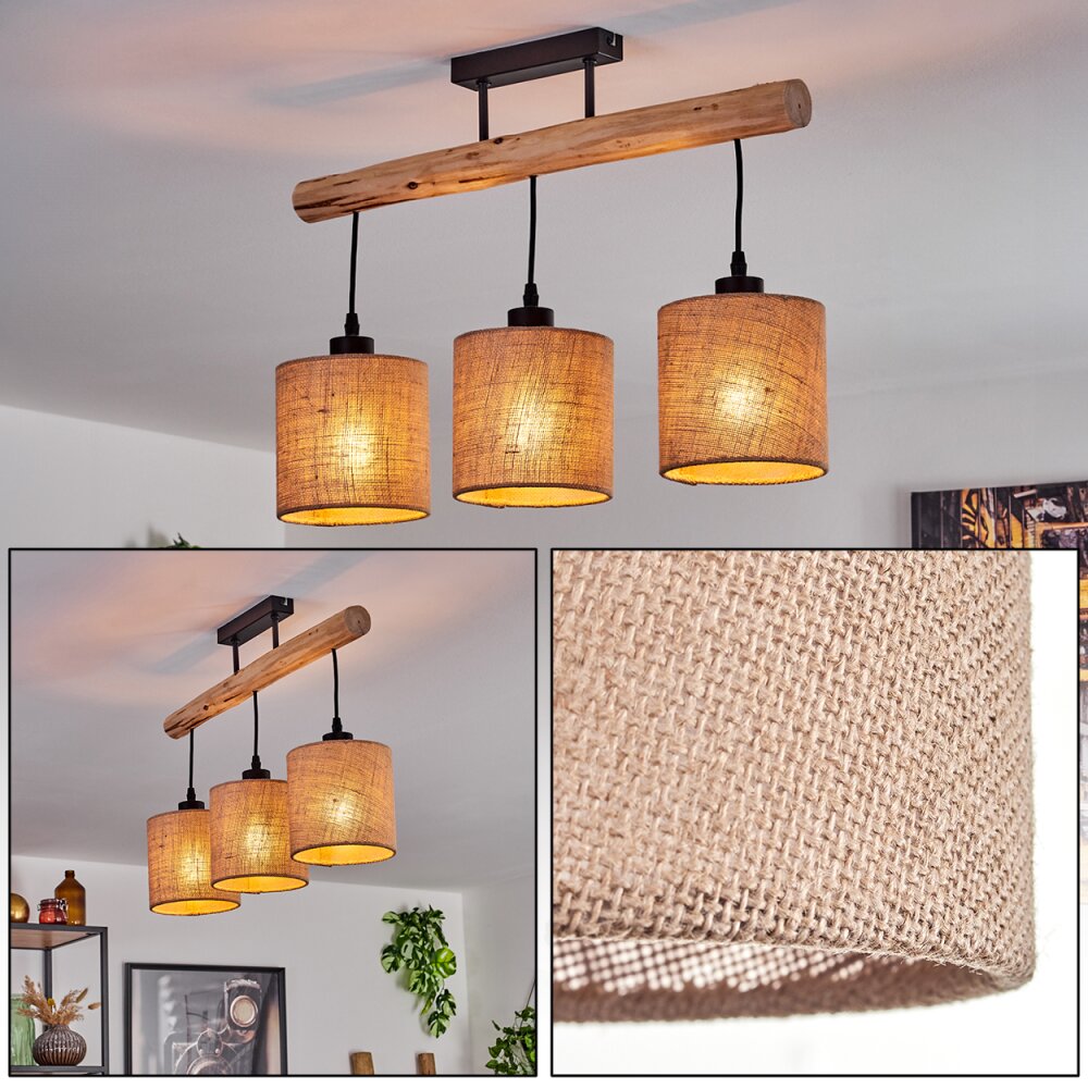 Soungou Taklampa Naturfärger, Svart, 3-ljuskällor main product photo